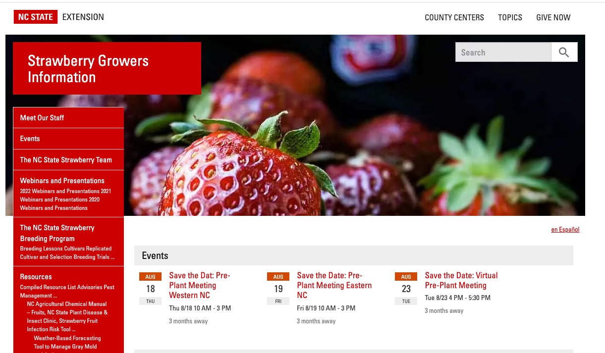 NCSU Strawberry Growers Information Portal